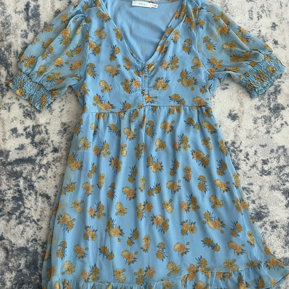 Lush Women’s Floral Blue Dress